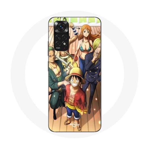 Coque Maniacase för Xiaomi Redmi Note 11 4G One Piece Luffy Affiche Equipages Manga Anime svart