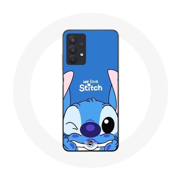Coque för Samsung Galaxy A32 5G, söt Stitch med blå bakgrund