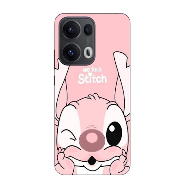Coque Maniacase För Oppo Reno 13 Pro 5G Stitch Söt ängel rosa gond Svart
