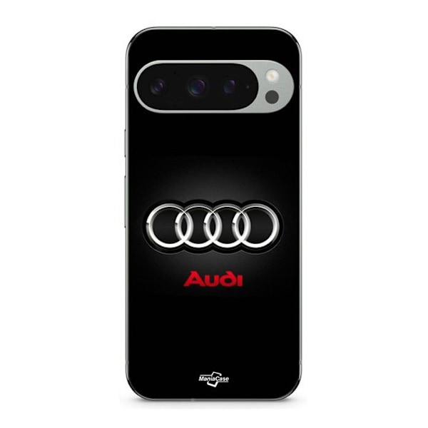 Mobilskal - MANIACASE - Google Pixel 9 Pro - Audi-logotyp - Silikon - Mjuk - Grå och Röd Svart