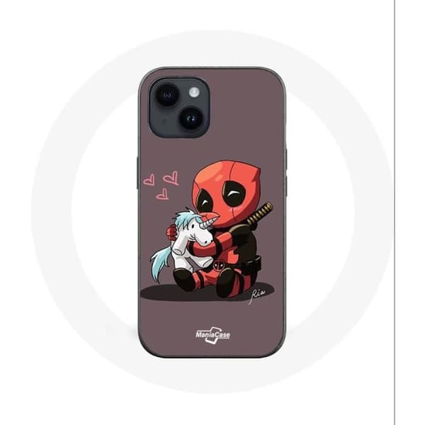 Cover - Maniacase - Iphone 14 Plus - Blød - Sort - Enhjørningemønster