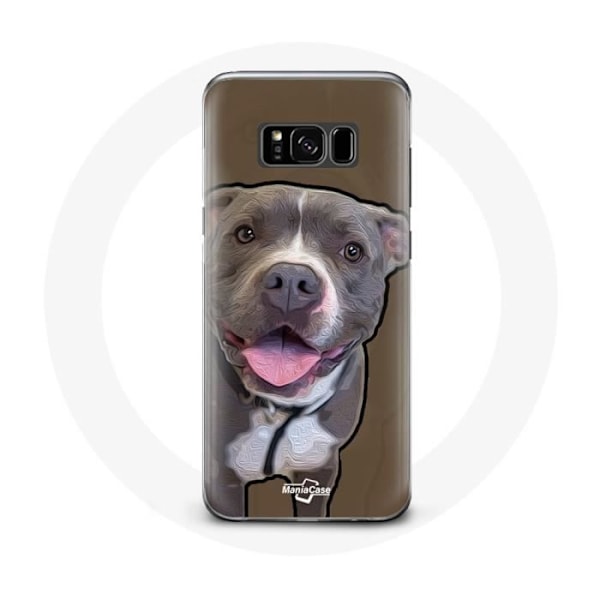 Coque för Samsung Galaxy S8 Plus Vit grå Pitbull hund