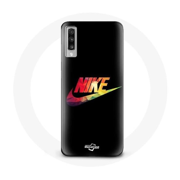 Coque för Samsung Galaxy A50 Nike-logotyp färg svart bakgrund