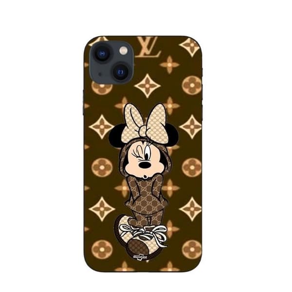 Coque - Maniacase - iPhone 15 - Minnie Disney - Blød - Silikone - Sort svart