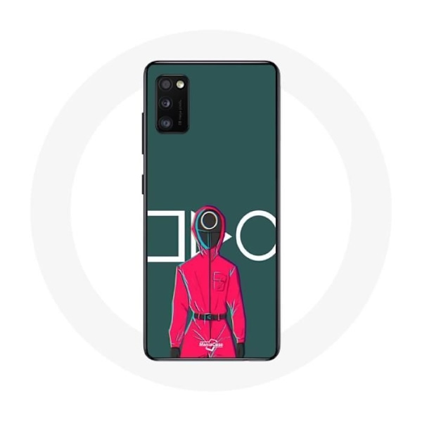Coque för Samsung Galaxy S20 plus Squid Game Röd Soldat med Cirkels Mask Grön Bakgrund
