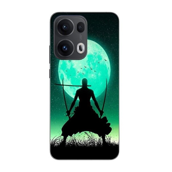 Coque Maniacase för Oppo Reno 13 Pro 5G Roronoa Zoro Triple Svärd Fullmåne Svart