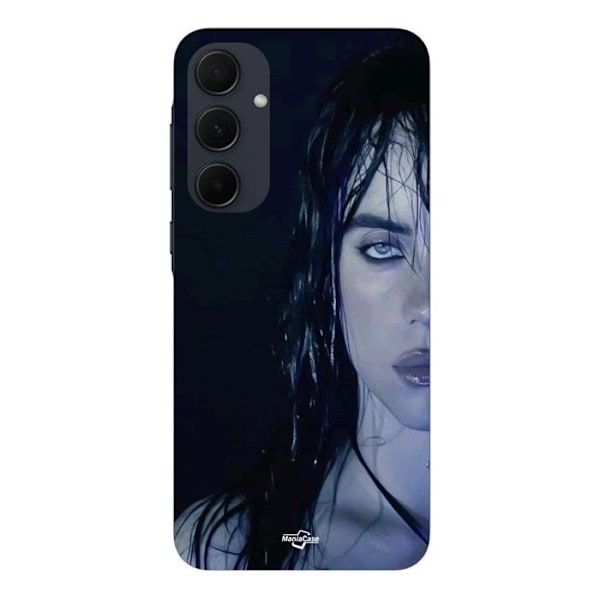 Coque - Maniacase - Samsung Galaxy A35 - Ansikte Billie Eilish - Svart - Flexibel Svart