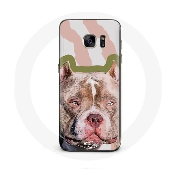 Cover til Samsung Galaxy S7 Edge Brune Pitbull Hund