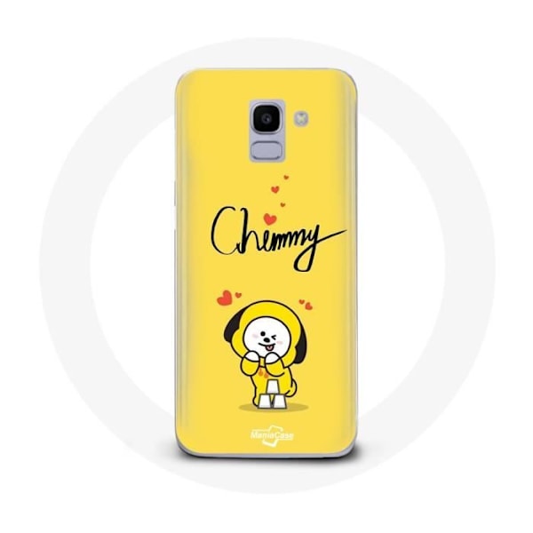 Coque för Samsung Galaxy J6 2018 BTS Bangtan Boys BT21 Chimmy Jimin Gul Bakgrund