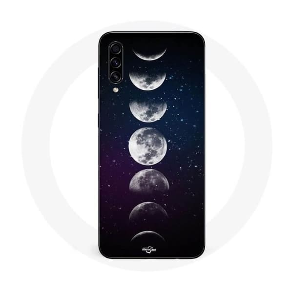 Coque - Maniacase - Samsung Galaxy A50 - Blød - Sort - Måne stjerne nat