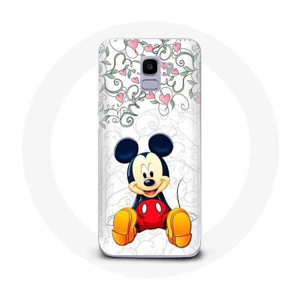Mobilskal för Samsung Galaxy A6 2018 Mickey Mouse Blommor Hjärtan
