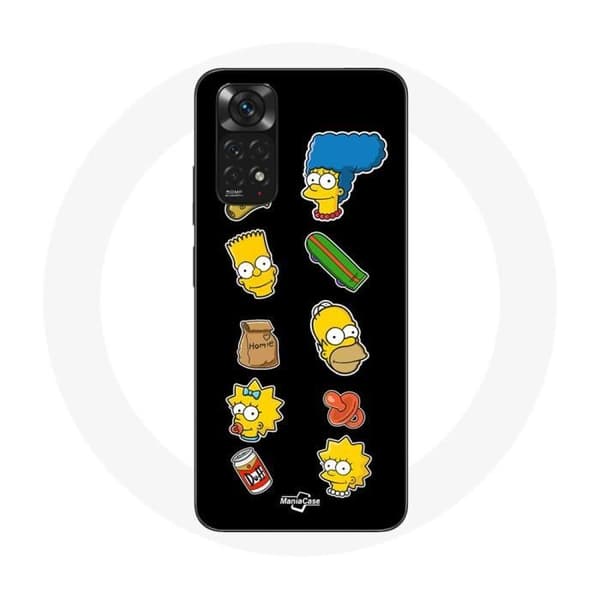 Xiaomi Redmi Note 11S kuori, Simpsonit tarrat, musta tausta