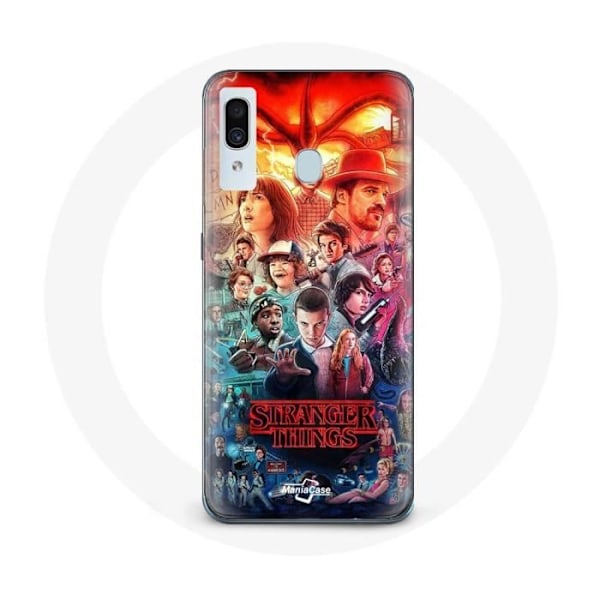 Coque för Samsung Galaxy A20 Stranger Things Teaser Säsong 4 Affisch Karaktärer Konst