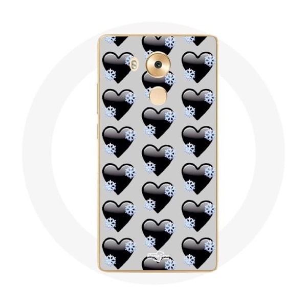 Cover til Huawei Mate 8 med sorte hjerter