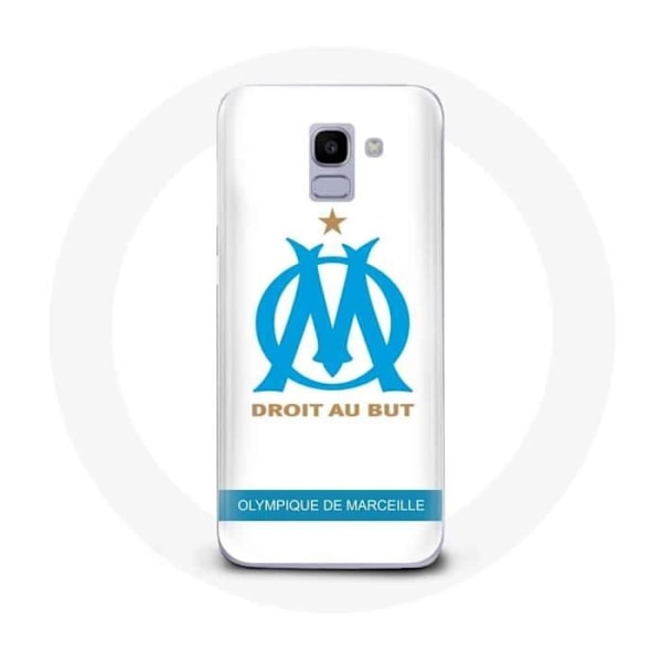 Skydd för Samsung Galaxy A8 2018 Olympique de Marseille Logotyp Vit Bakgrund