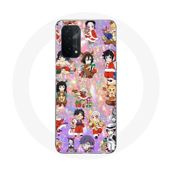 Coque för Oppo A74 5G Demon Slayer God Jul visar julklappen - Maniacase