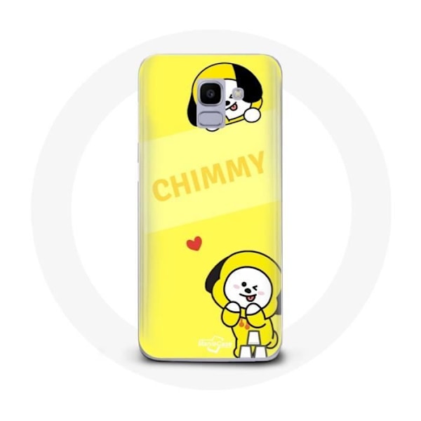 Coque för Samsung Galaxy A6 2018 BTS Bangtan BT21 Chimmy Jimin Gul Bakgrund