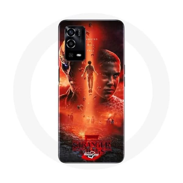 Coque - Maniacase - Oppo A55 4G - Blød - Sort - Stranger Things Sæson 5