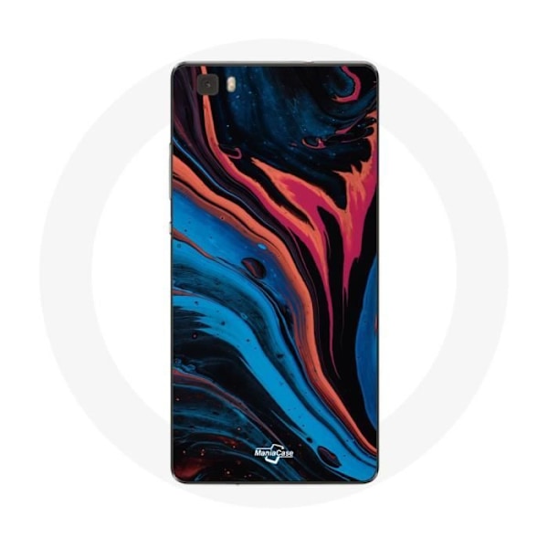 Skydd för Huawei P8 Abstrakt textur blå svart röd
