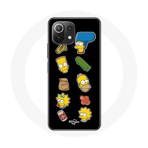 Skydd för Xiaomi Mi 11 Lite Simpsons klistermärken svart bakgrund