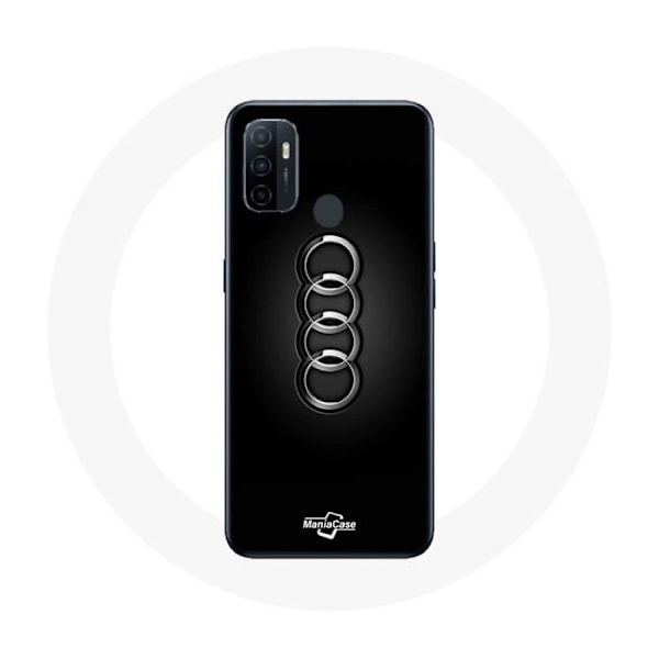 Coque Oppo A53 Audi-logotyp på svart bakgrund