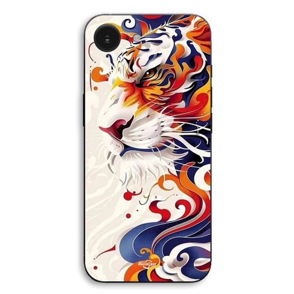 Coque til iPhone 16E tiger abstrakt tekstur Maniacase Svart