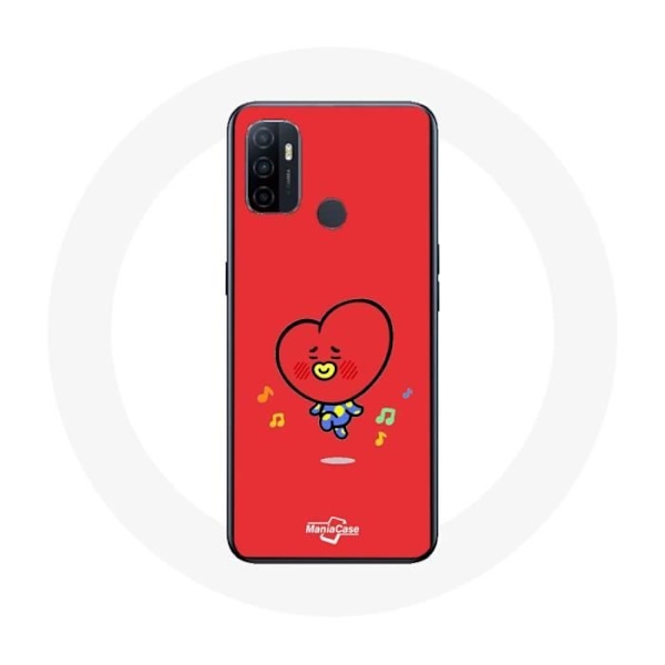 Coque för Oppo A53 BTS Bangtan Boys BT21 TATA V Röd Bakgrund