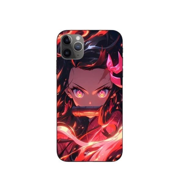 Cover - Maniacase - Iphone 11 Pro Max - Demon Slayer Nezuko - Blød - Sort