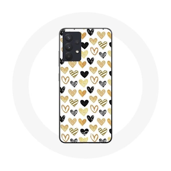 Coque för Samsung Galaxy A13 5G Bakgrund av abstrakt textur med svarta, gula och grå hjärtan