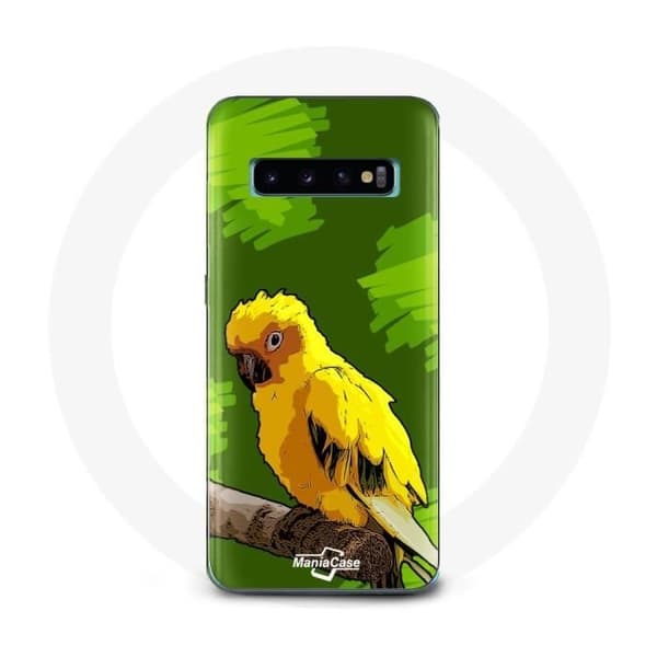 Coque - Samsung - Galaxy S10 - Parrots - Gul - Blød Gulgrön