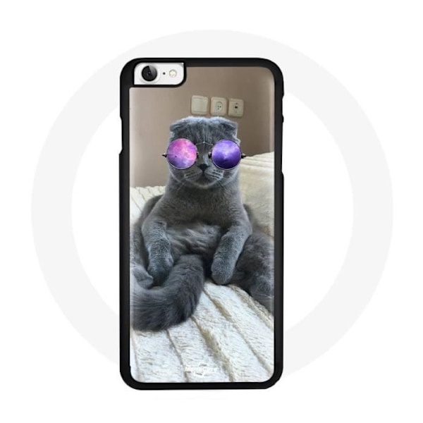 Fodral för Iphone 7 Plus Katt med lila glasögon