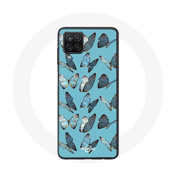 Coque för Samsung Galaxy A22 4G fjärilar Blå bakgrund