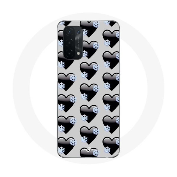 Cover til Oppo A74 med sorte hjerter
