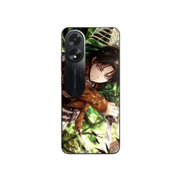 Coque - Maniacase - Oppo A38 - Attack on Titan - Mjuk - Svart