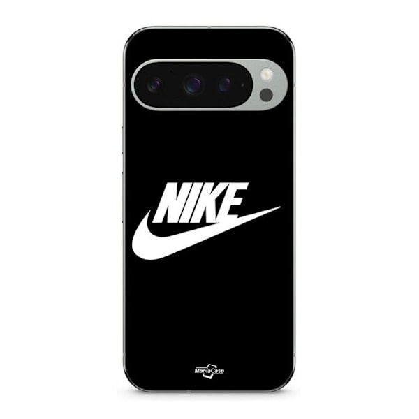 Coque - MANIACASE - Google Pixel 9 Pro - Silikon - Mjuk - Vit Nike-logotyp Svart