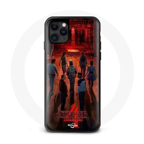 Cover til iPhone 12 Mini - Stranger Things - Crew Plakat - Beskyttelse - Plastik - Sort
