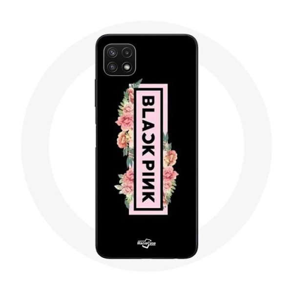 Coque för Samsung Galaxy A22 5G Blackpink K-pop Grupp Logotyp Svart Rosa Svart Bakgrund