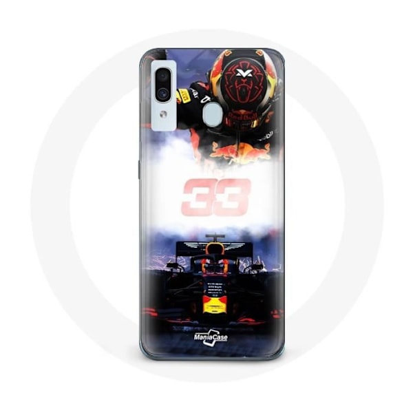 Coque för Samsung Galaxy A30 Formel 1 Max Verstappen F1-förare svart röd och gul