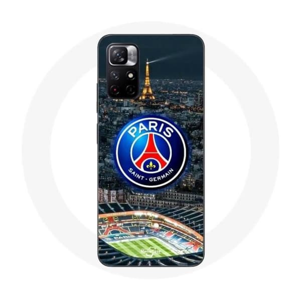 Coque - PSG - Redmi Note 11 5G - Blød - Hvid - Motif Eiffeltårnet og Stadion