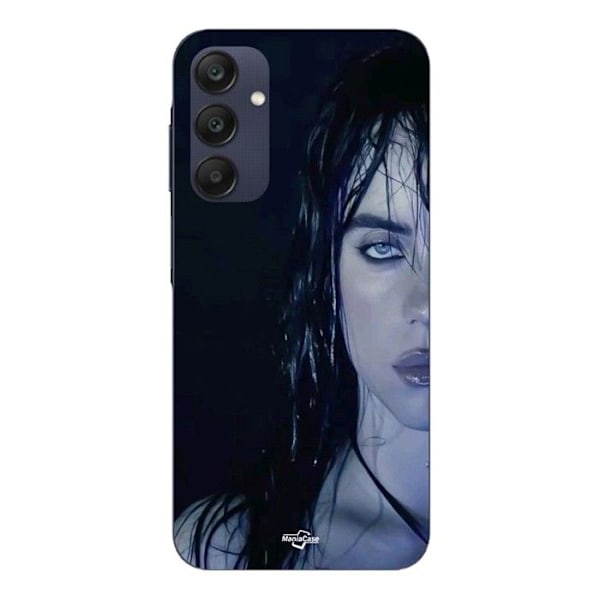 Coque - Maniacase - Samsung Galaxy A25 - Ansikte Billie Eilish - Svart - Mjuk Svart