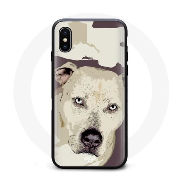 Coque - MANIACASE - Iphone XS Max - Blød - Pitbull Hund - Hvid Vit