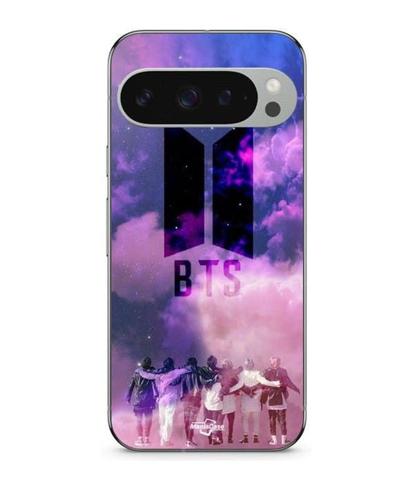 Telefoncover - MANIACASE - Google Pixel 9 Pro - Blød - Sort - BTS Logo Svart