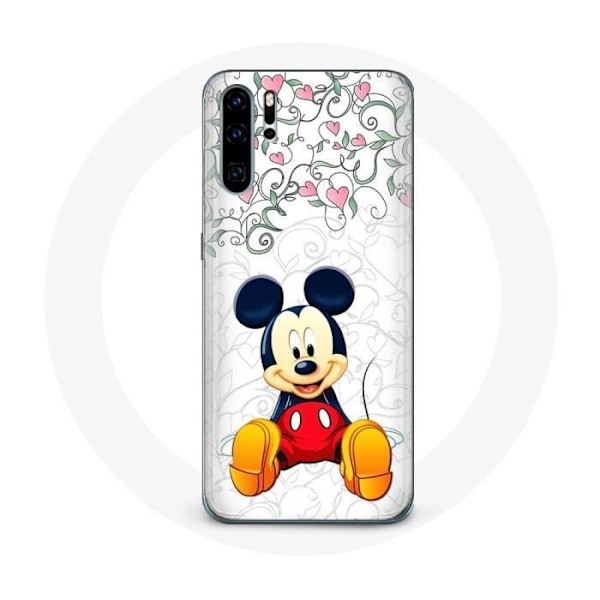 Skydd för Huawei P30 Mickey Mouse Blommor Hjärtan