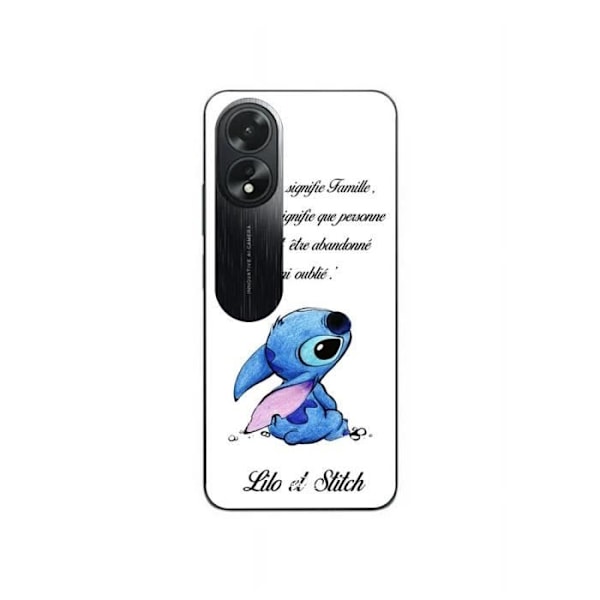 Coque - Maniacase - Oppo A38 - Snygg - Svart - Stitch, Lilo, Familj Vit