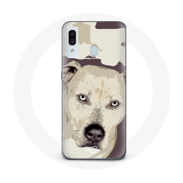 Cover til Samsung Galaxy A30 Hvid Pitbull Hund