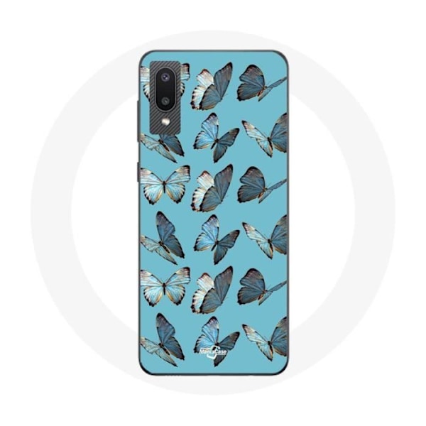 Coque - Samsung - Galaxy A02 - Papillons - Souple - Skydd i syntetmaterial Blå