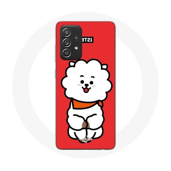 Coque för Samsung Galaxy A33 5G BTS Bangtan Killar BT21 RJ av Jin Röd Bakgrund