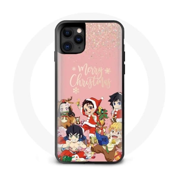 Cover til iPhone 11 Pro - Demon Slayer - Glædelig Jul - Sort - Plastik - Unisex