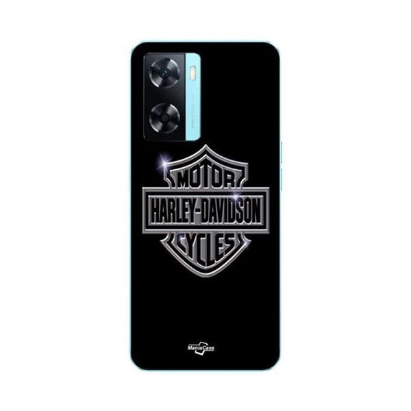 Coque - MANIACASE - Oppo A57s 4G - Harley Davidson-logo - Blød - Sort og Grå Mörkgrå