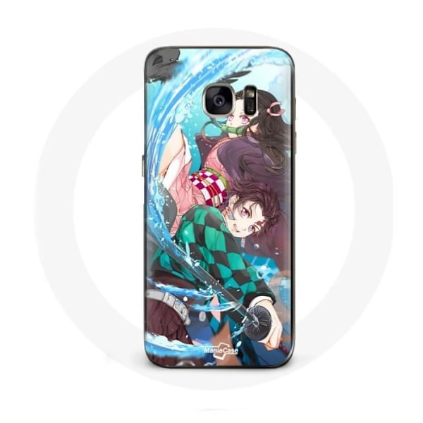 Coque för Samsung Galaxy S6 Edge Tanjiro och Nezuko Demon Slayer Kimetsu no Yaiba Anime